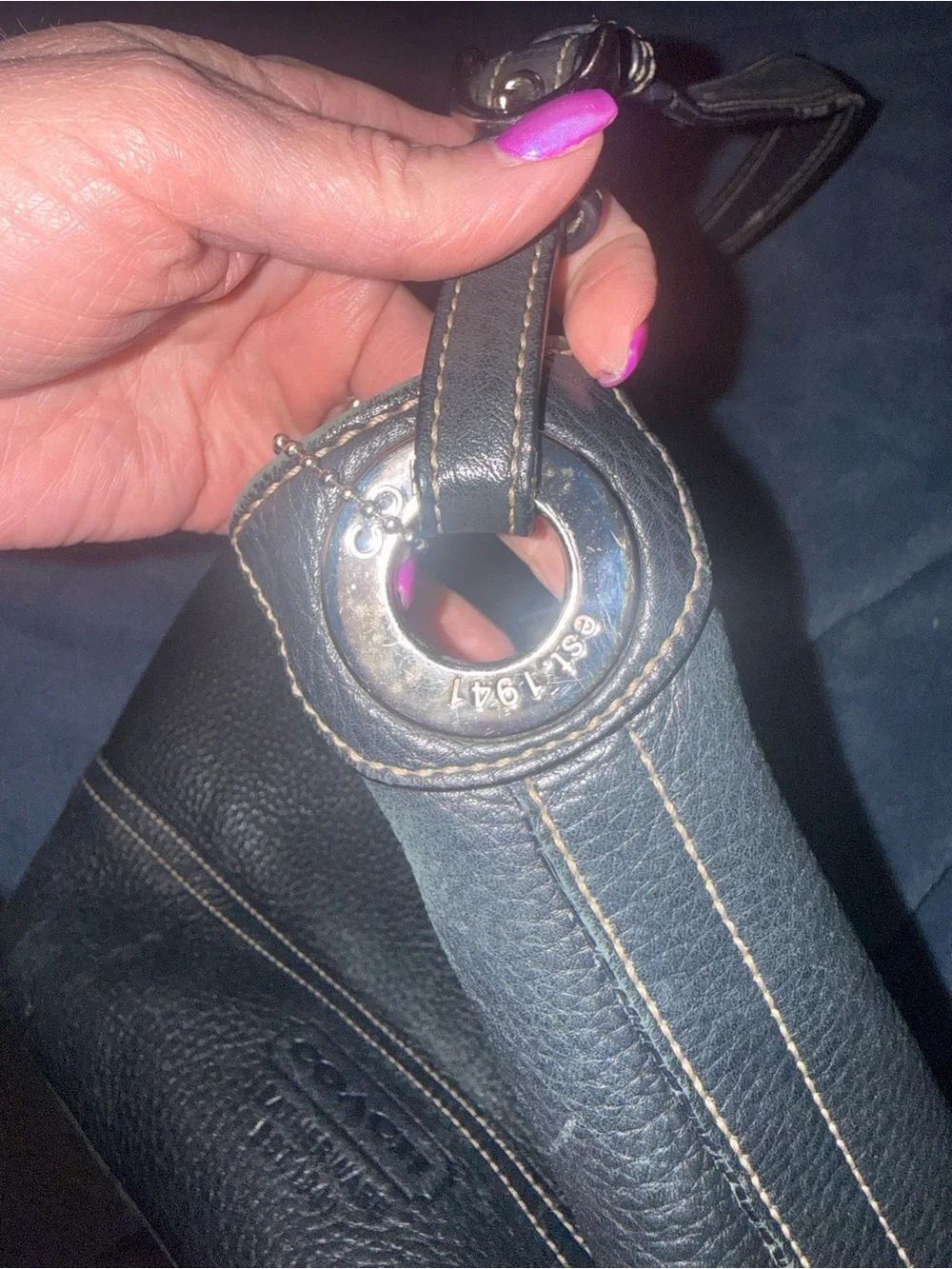 Coach Black Pebbled Leather Messenger Bag
